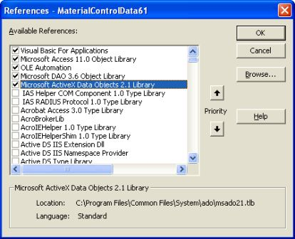 activex data objects reference